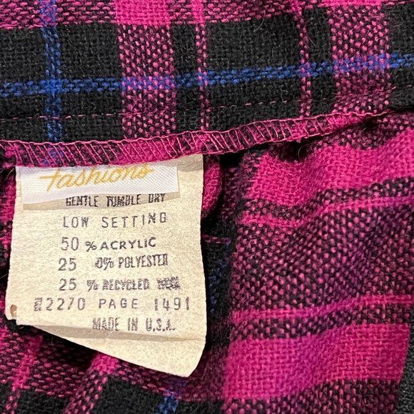Vintage hot pink and black wool skirt - Picture 5 of 5